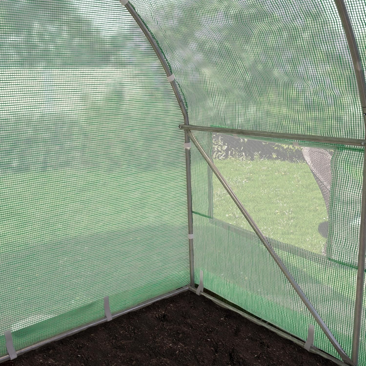 Heavy Duty Polytunnel Greenhouse 3x4m UV Resistant PE Cover with Windows & Metal