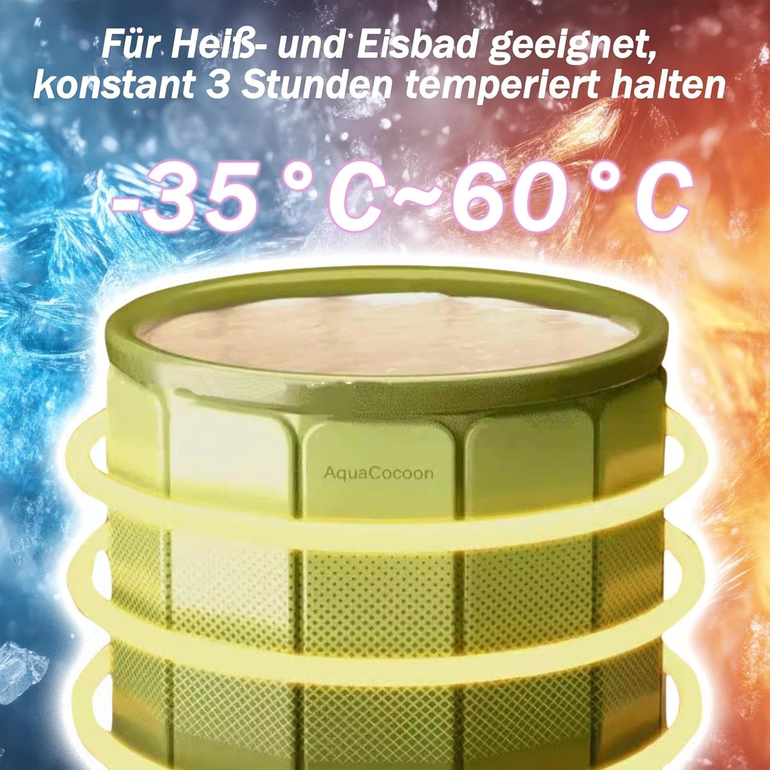 Portable Foldable Bathtub 70x65cm Green Adults Ice & SPA Soaking Tub