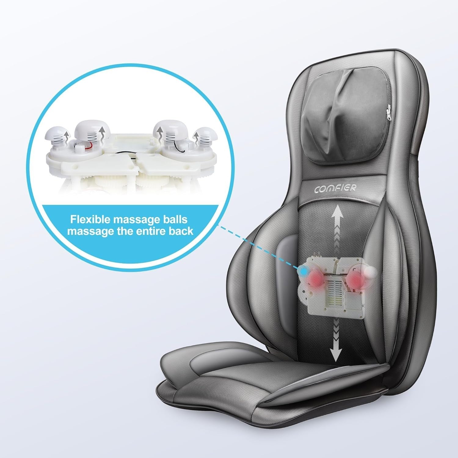 Full Body Heated Shiatsu Massage Chair Pad with Vibration & Compression