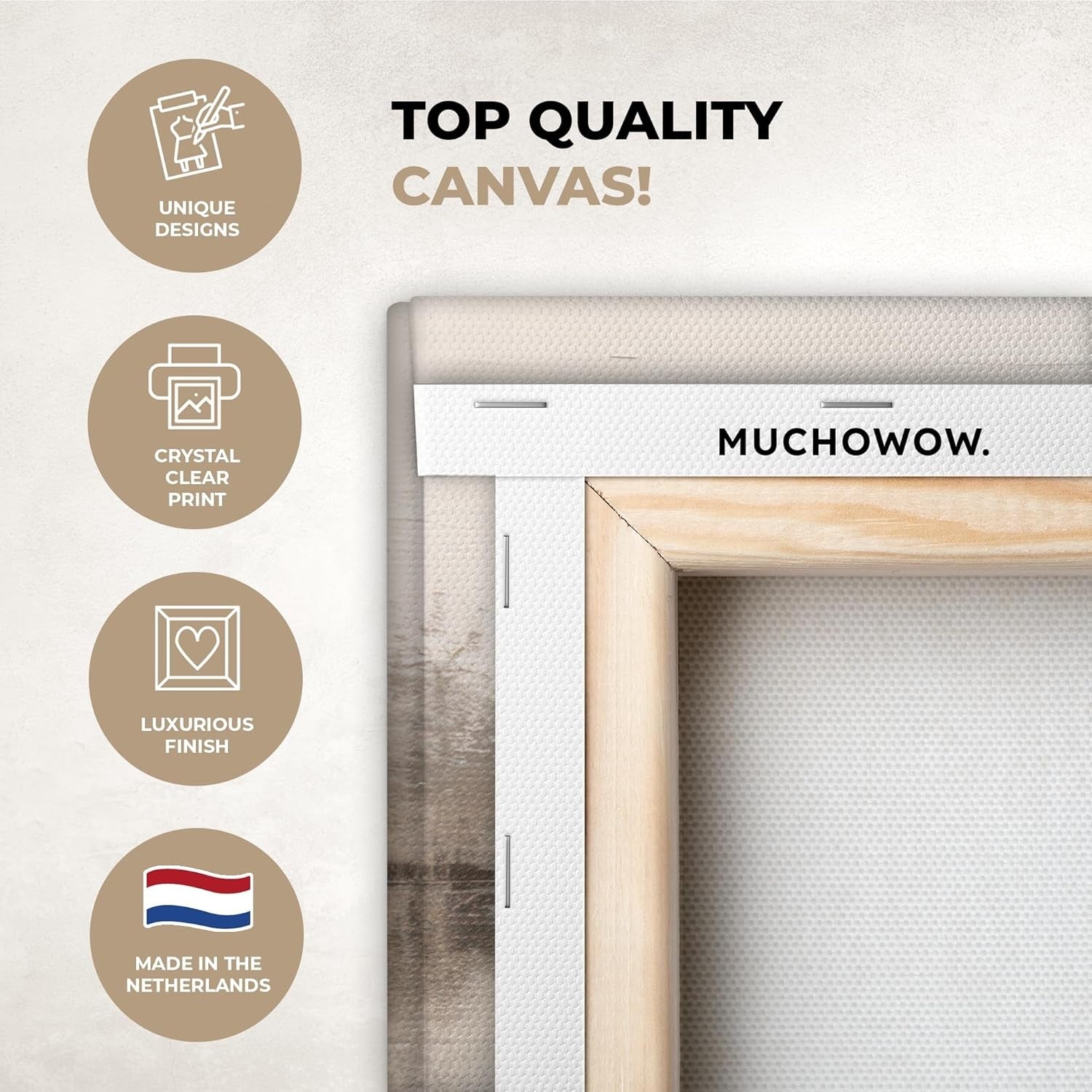 Beige Abstract Canvas Wall Art 40x30cm Modern Framed Print