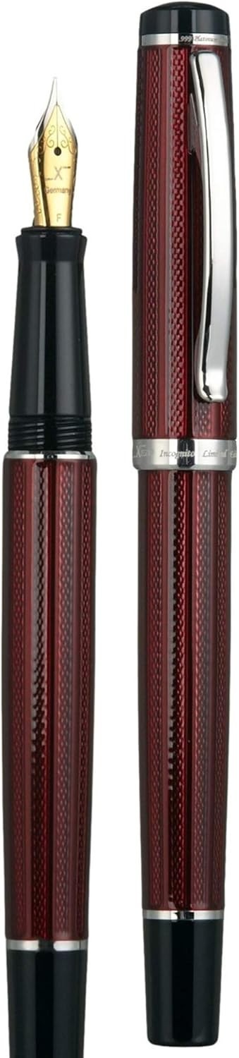 Burgundy Wine Fine Nib Fountain Pen Handcrafted Smooth Writing Set