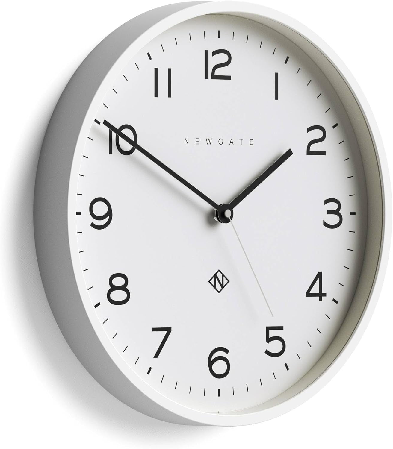 Silent Modern Wall Clock White 37cm Minimalist Decor Kitchen Home