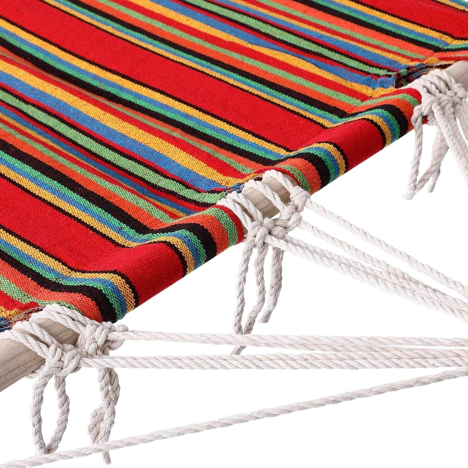 Red Hammock with Metal Stand | 100kg Capacity | 200x80cm Outdoor Swing Seat