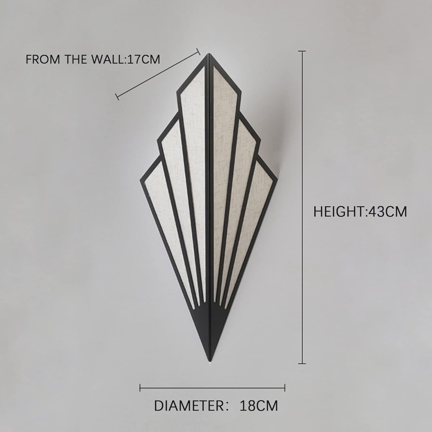 Modern Black Art Deco Wall Sconce Light E14 Fan Design for Hallway Lounge