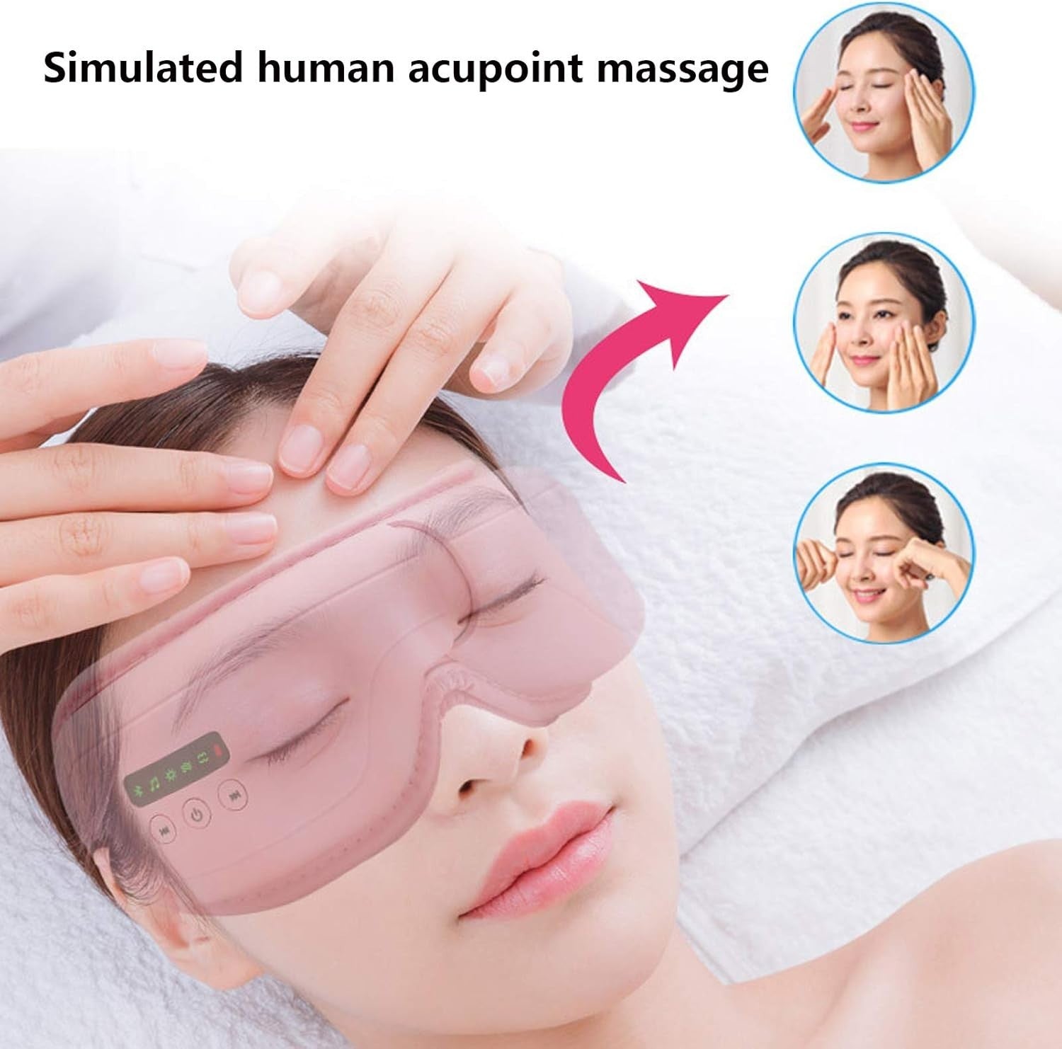 Foldable Heated Eye Massager Air Compression Bluetooth