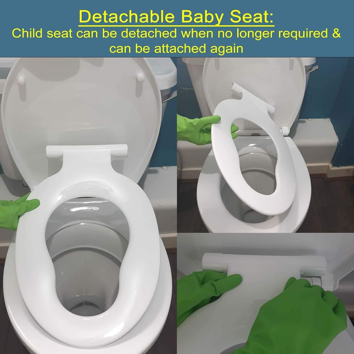 Family Toilet Seat Soft Close Removable Child Seat PP Top & Bottom Fix 460x370mm