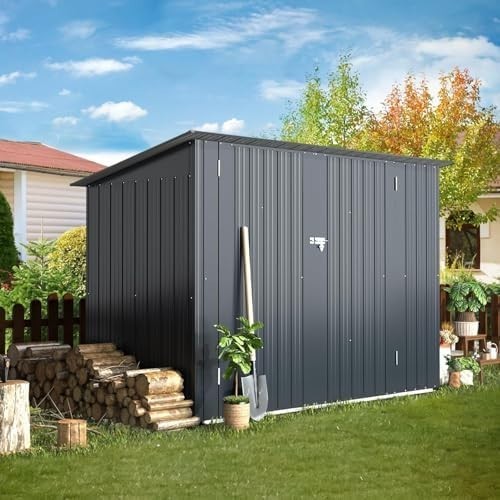 Lockable Metal Bike Shed Galvanised Steel Waterproof Outdoor Storage Unit 7x1ft