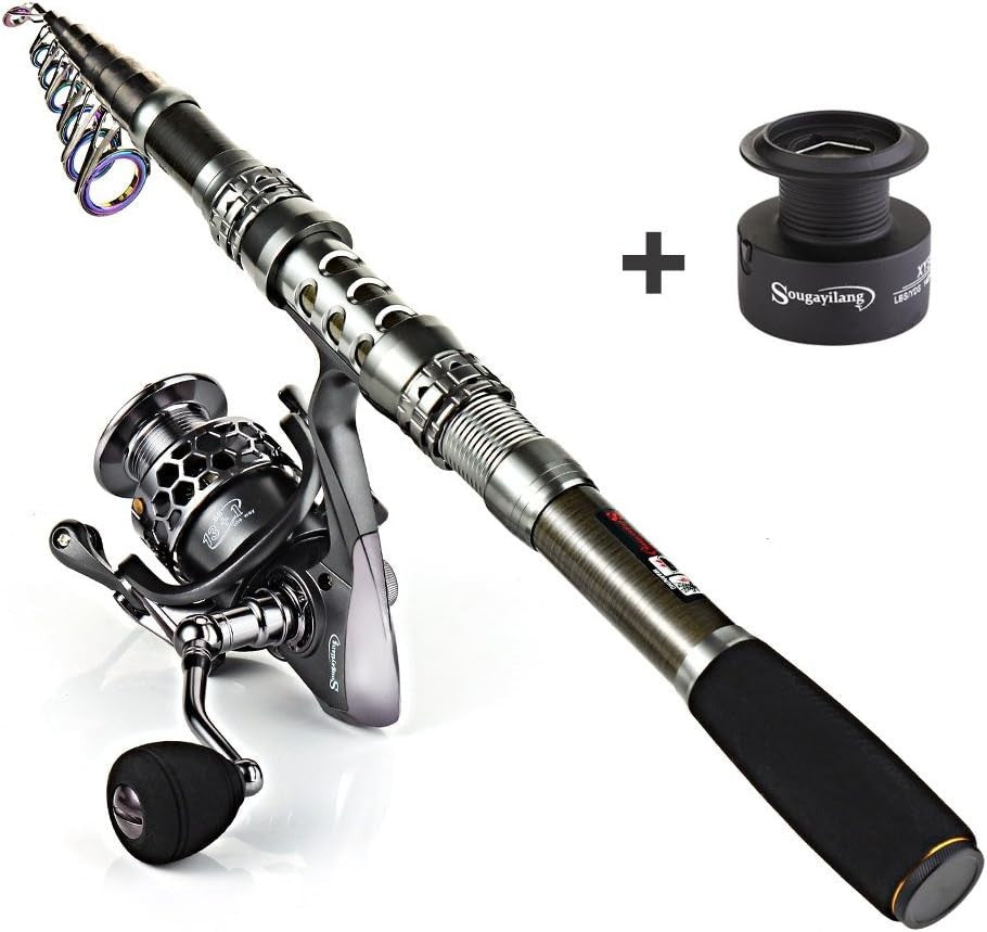 Portable Telescopic Fishing Rod & Spinning Reel Combo Carbon Fiber