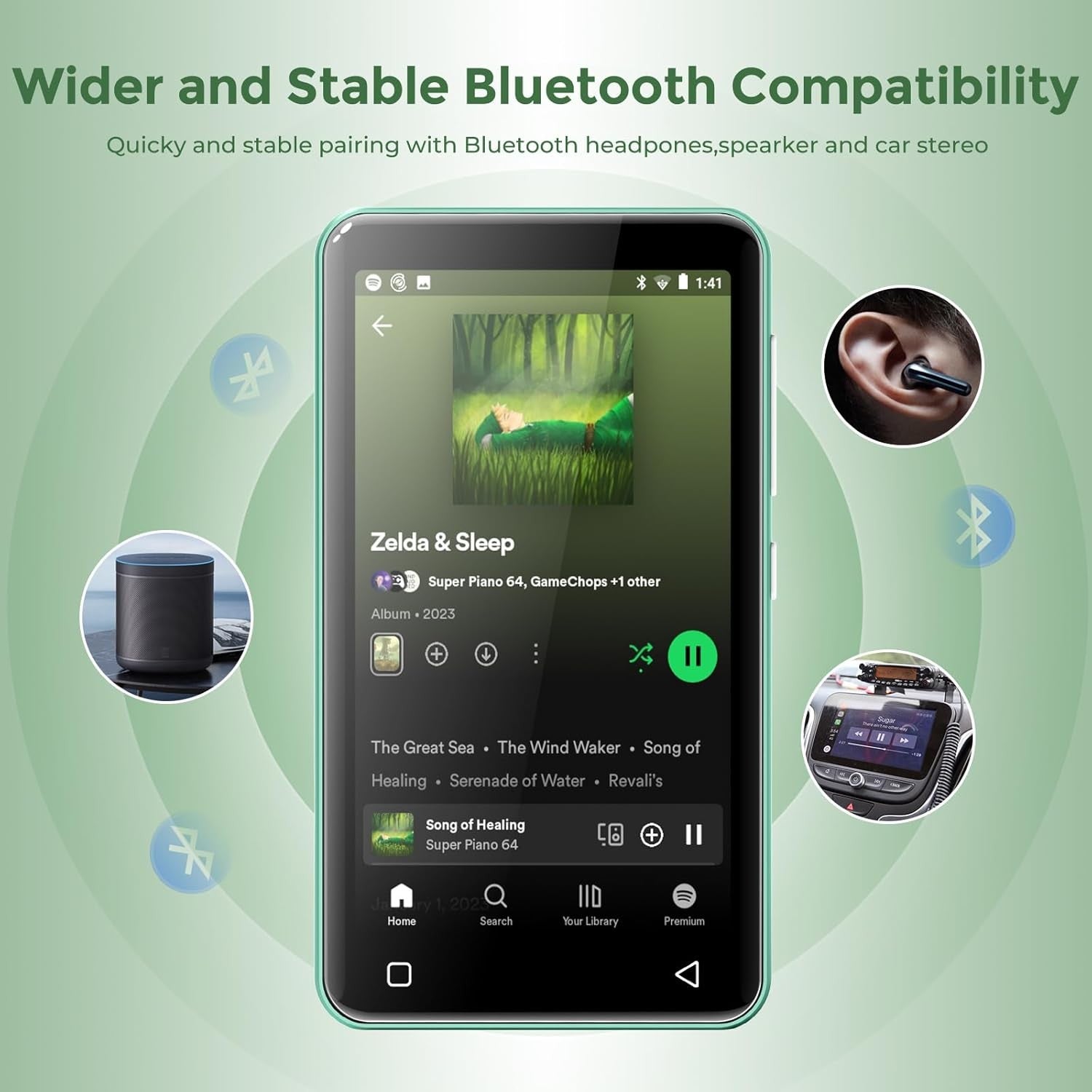 80GB MP3 Player Bluetooth WiFi 4" Touch Screen Parental