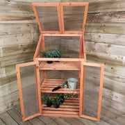 Wooden Mini Greenhouse Cold Frame – H120×W69×D49cm Garden Patio Growhouse