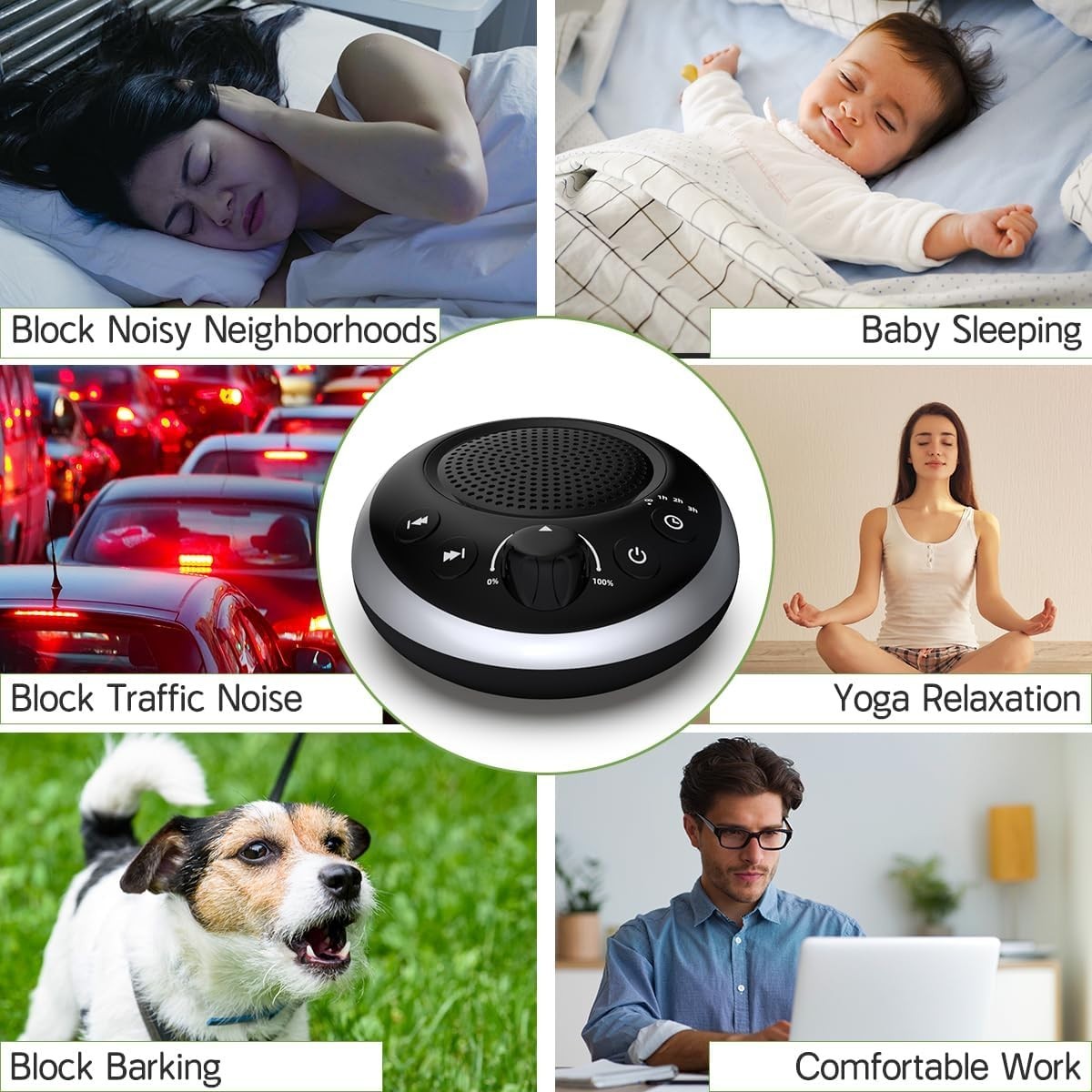 White Noise Sound Machine Brown Pink Noise Sleep Aid Baby Adult USB