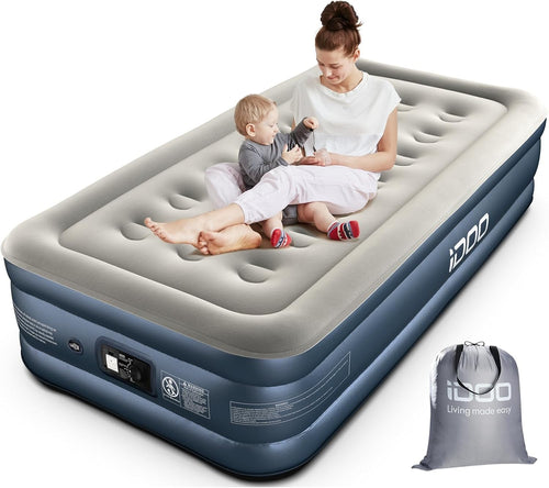 Single Air Bed Built In Electric Pump Fast Inflate Portable Mattress