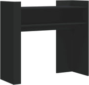 Black Console Table with Shelves, 100x35x90cm, Durable Engineered Wood