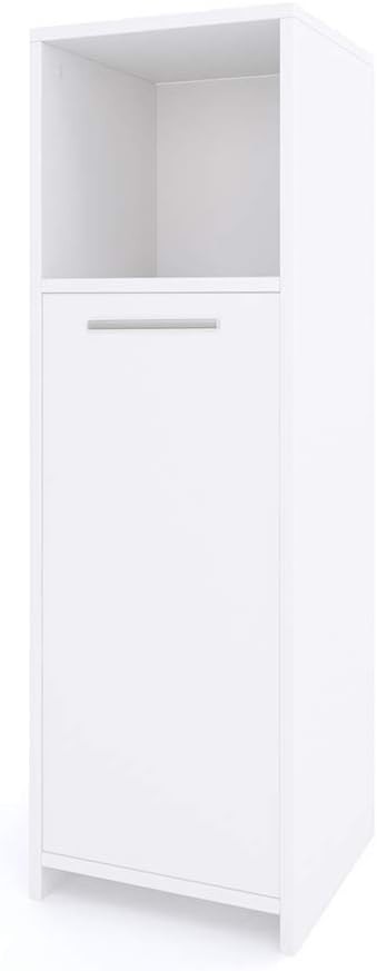 White Bathroom Storage Cabinet with Adjustable Shelf – 30x95 cm