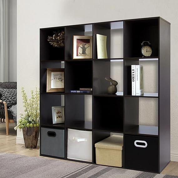 16 Cube Bookcase Storage Unit Shelving Display Cabinet for Living Room Office