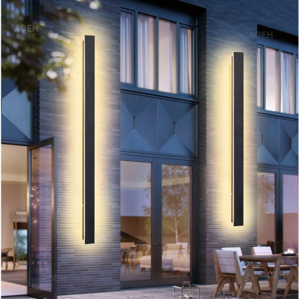Waterproof LED Outdoor Wall Light 40W Modern Sconce Warm White 115cm