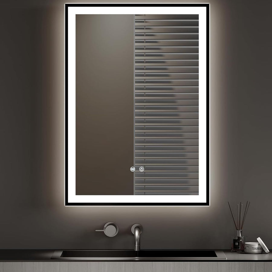 LED Bathroom Mirror 70x50cm Wall Mounted Light Anti-Fog Demister Pad