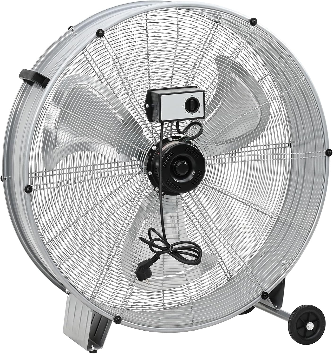 77cm Drum Floor Fan on Wheels – 3-Speed Heavy Duty Industrial Cooling for Garage