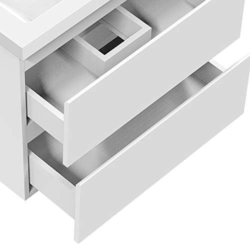 600mm White Wall Hung Bathroom Vanity Unit with Basin Sink