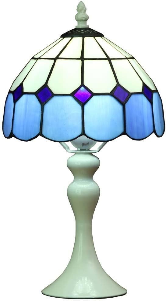 Handmade Stained Glass Table Lamp 8in Shade 15in Tall Bedside Accent Light