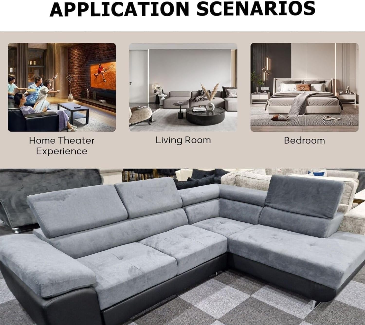 L Shape 5 Seater Sofa Bed with Storage – Modular Pull Out Corner Couch RH