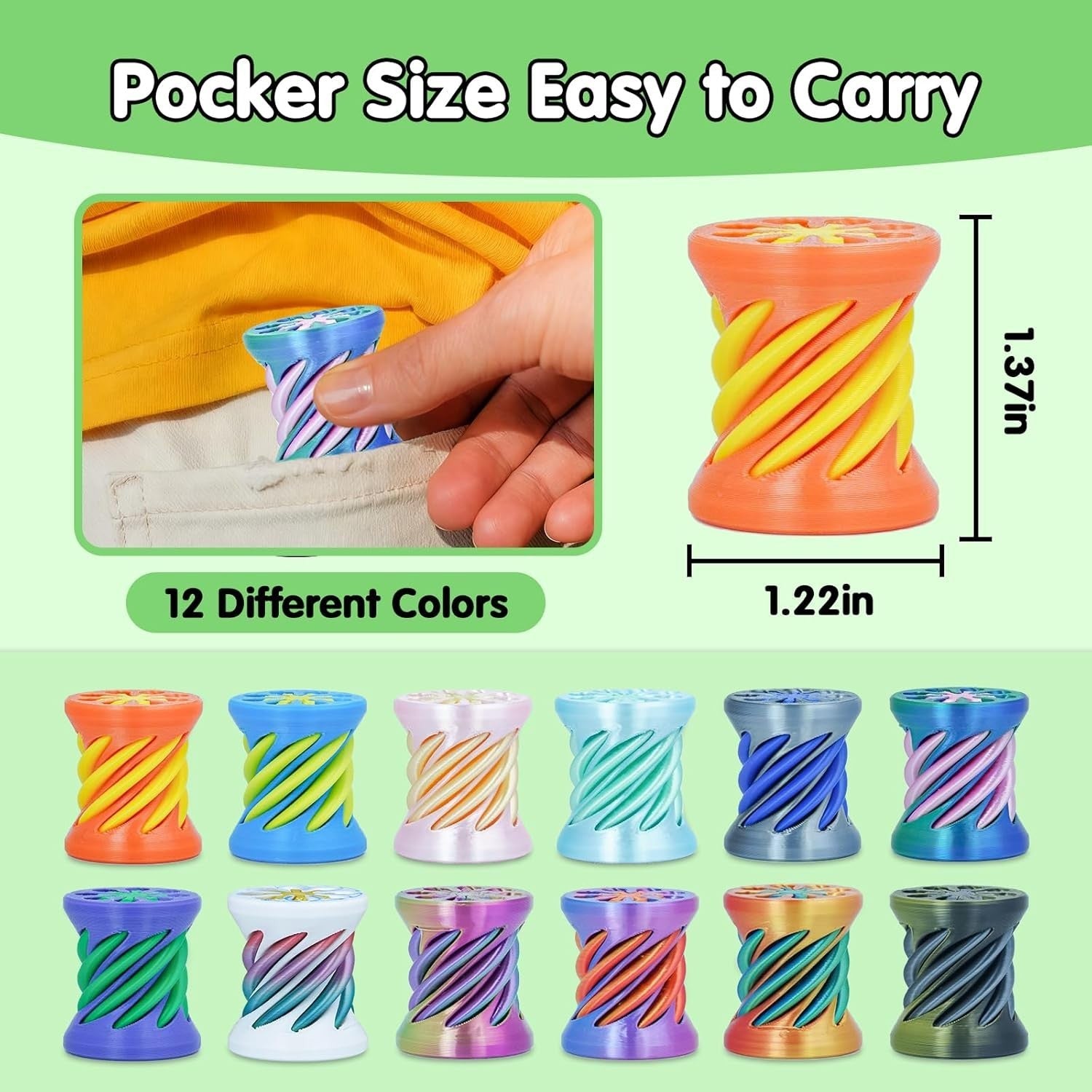 12pcs Spiral Cone Fidget Toys Optical Illusion Stress Relief Desk Set