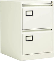 White 2 Drawer Steel Filing Cabinet Lockable Under Desk A4 Foolscap