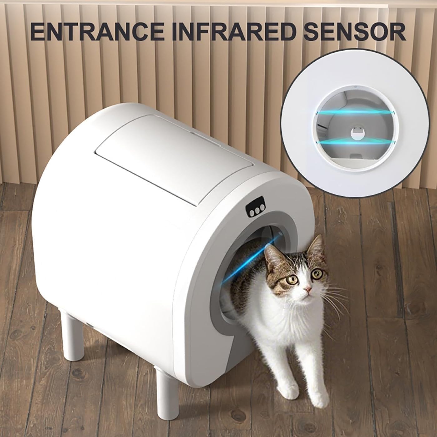 72L Self Cleaning Cat Litter Box WiFi APP Control Multi Cat Toilet