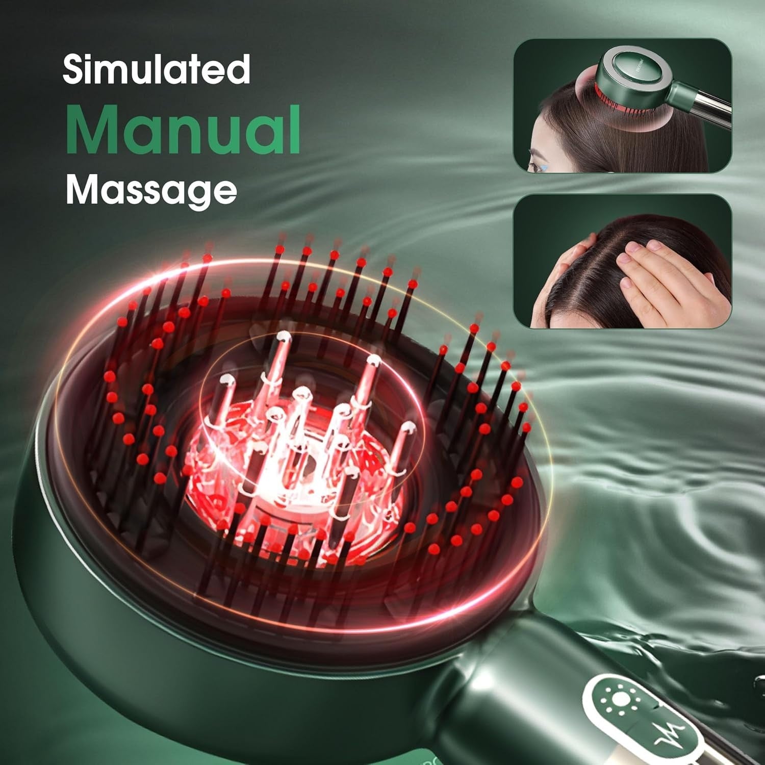 Electric Scalp Massager Brush Cordless Waterproof Hair Stress Relief Spa