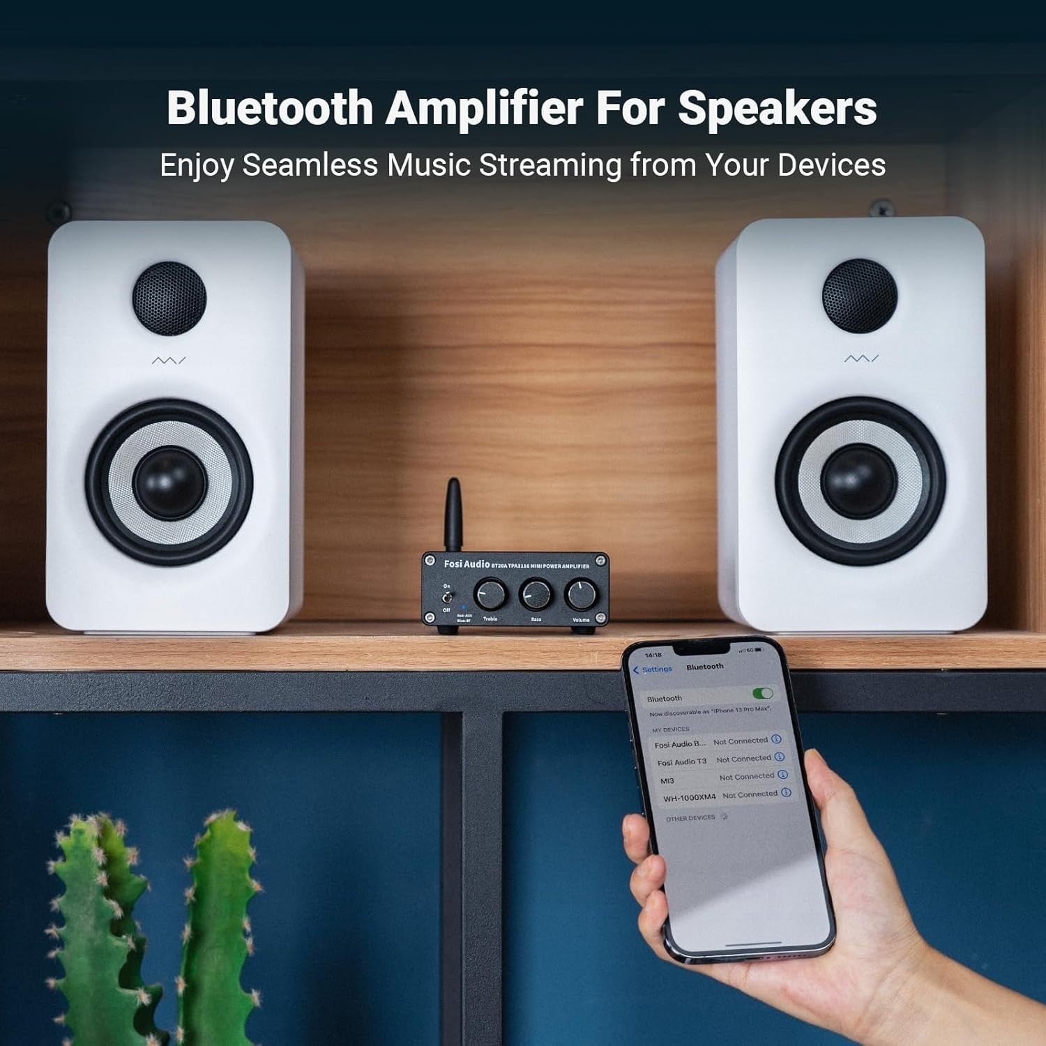 Bluetooth 5.0 Mini Stereo Amplifier 100W x2 Class D Bass Treble