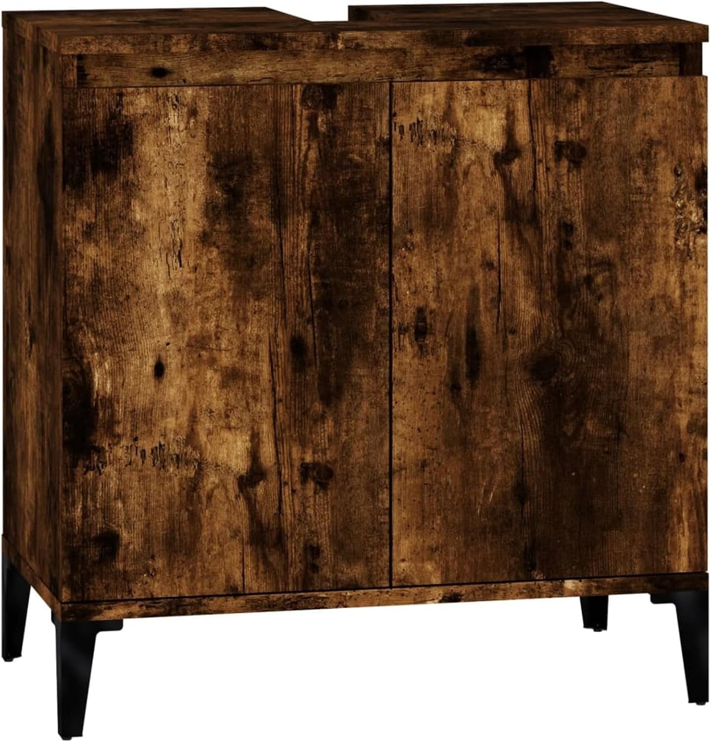 Smoked Oak Bathroom Sink Cabinet | Under Sink Storage Cupboard 58x33x60cm