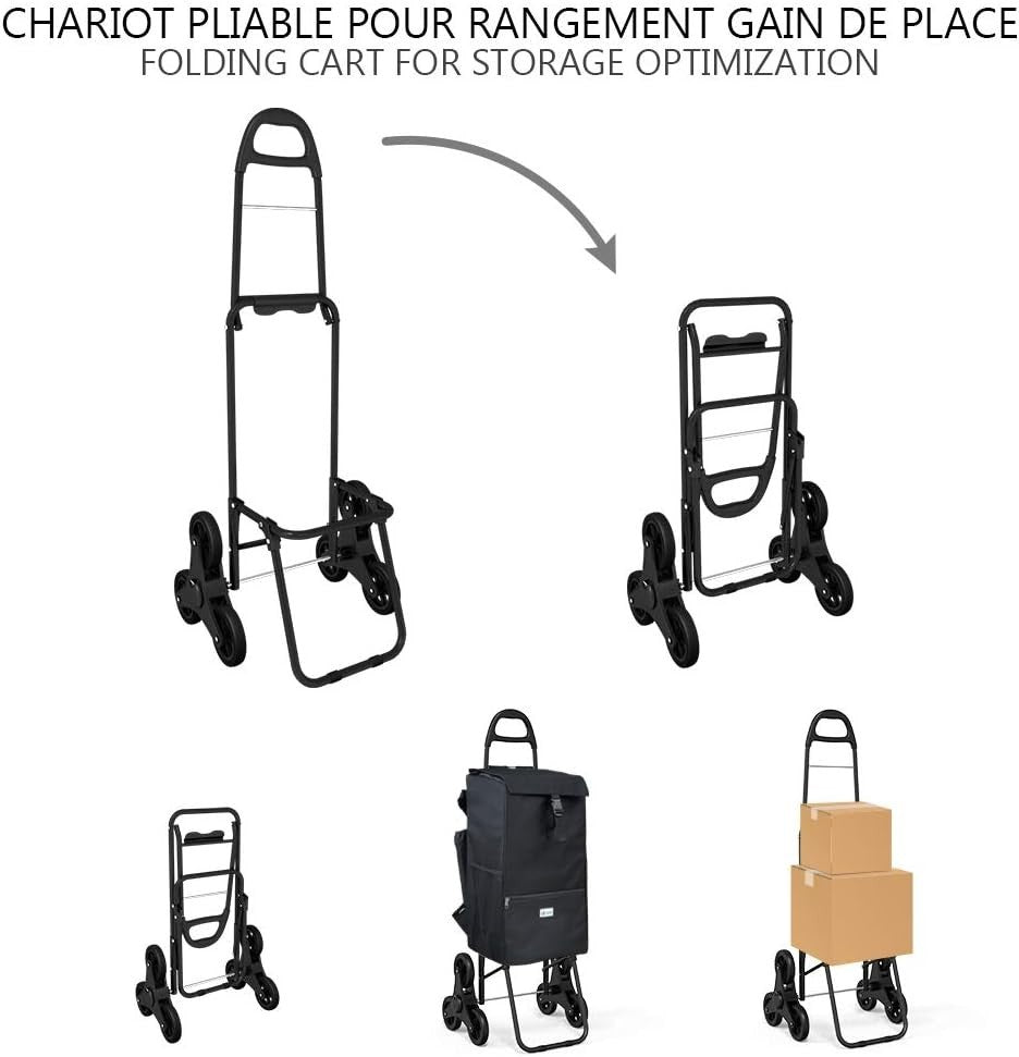 40L 6-Wheel Foldable Shopping Trolley Thermal Insulated Waterproof Bag