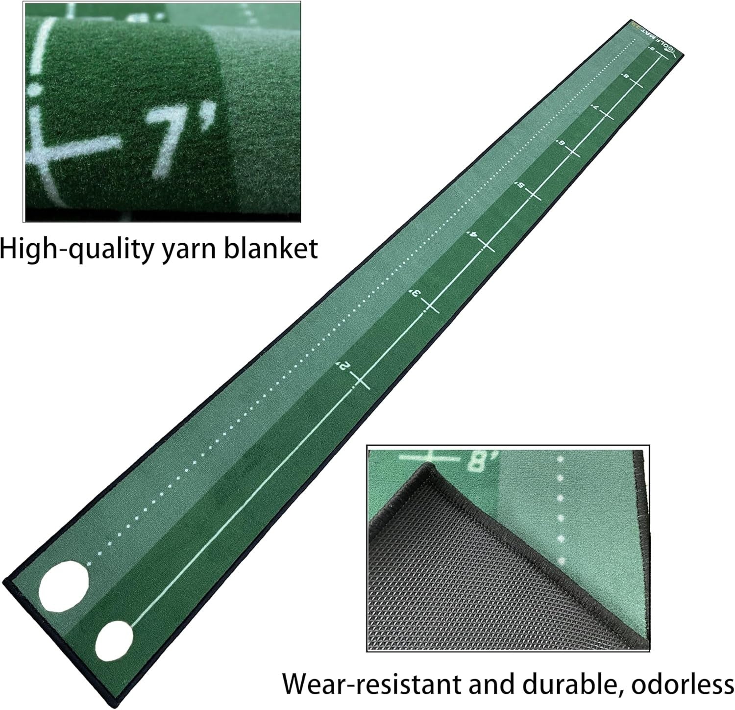 Golf Putting Practice Mat Indoor Outdoor Long Training Green Distance Control