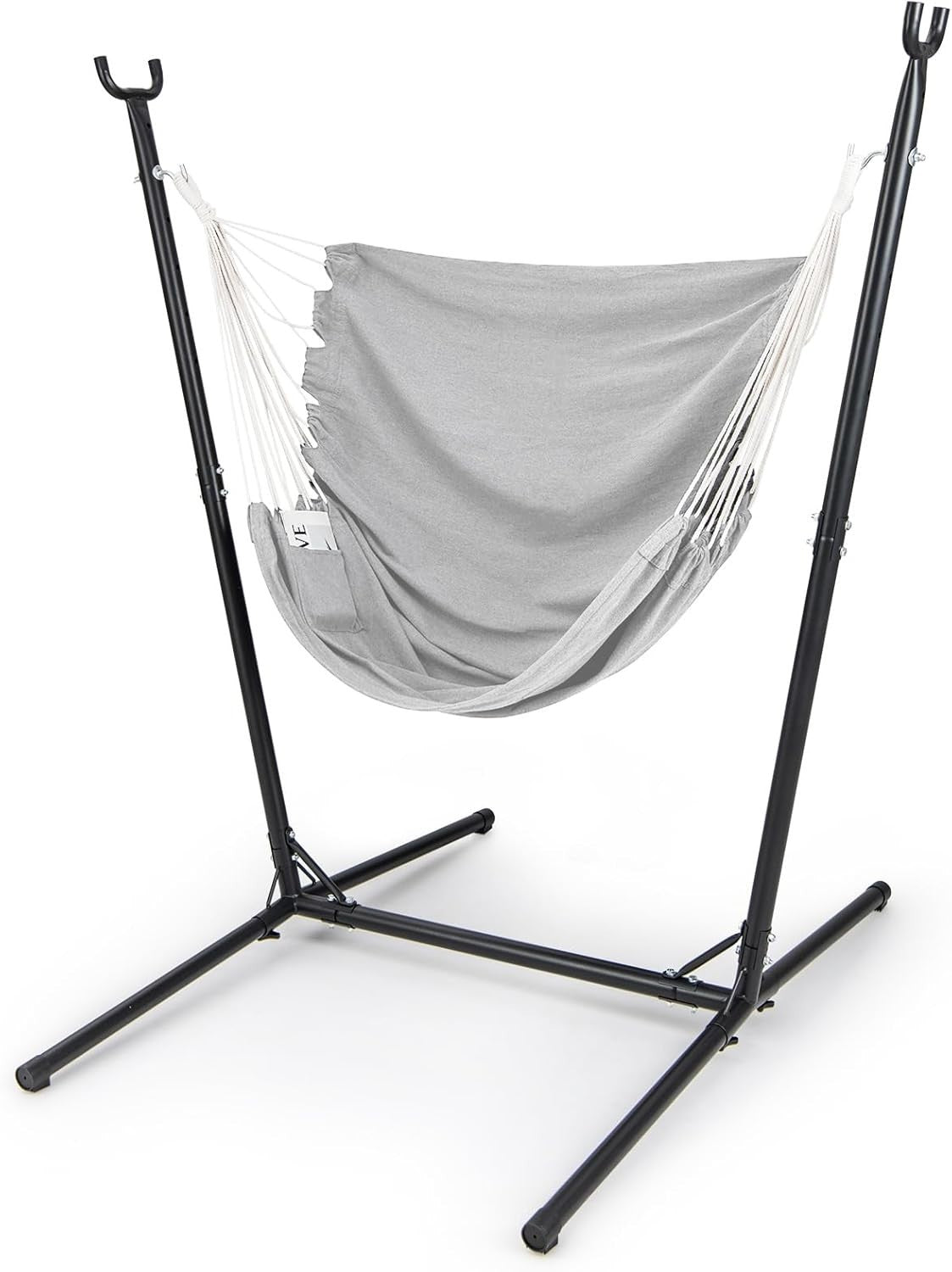 Adjustable Hammock Chair with Stand | Indoor Outdoor Swing Seat + Pocket