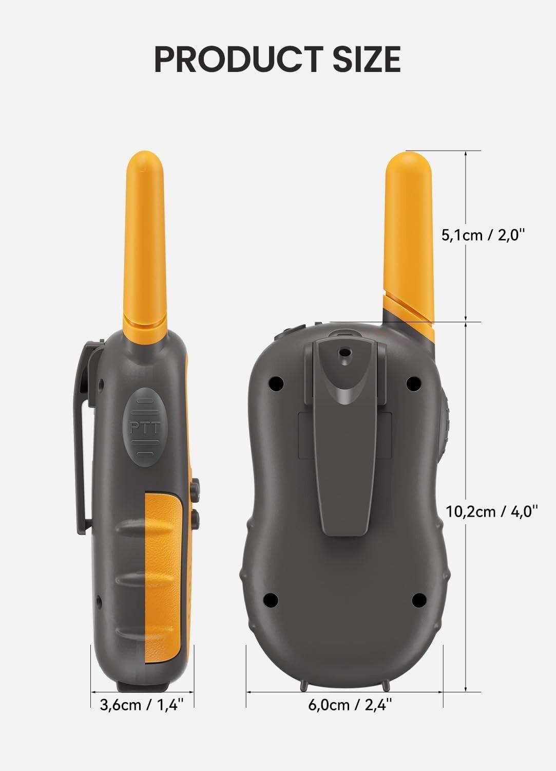 Kids Rechargeable Walkie Talkies 2 Pack Long Range VOX Flashlight Toy