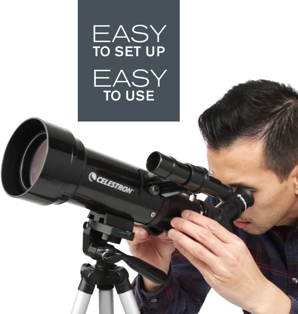 70mm Travel Scope with 4mm Eyepiece & 3x Barlow Lens, Backpack