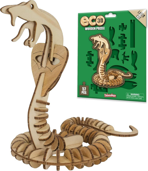 3D Wooden Snake Puzzle Kit – Eco-Friendly DIY Craft Toy for Kids