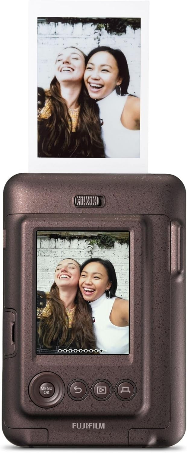 Hybrid Instant Camera LCD Screen USB-C Photo Printer Bronze Camera