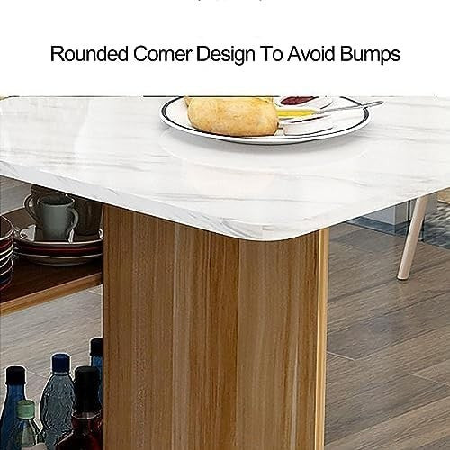 Foldable Wood Dining Table with Wheels & Storage for Small Spaces