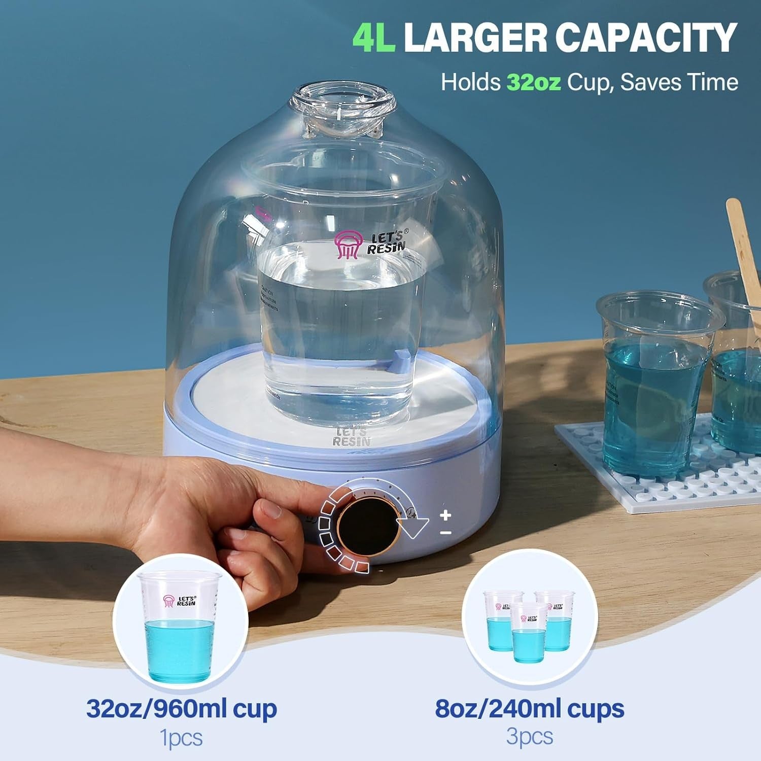 Resin Bubble Remover Vacuum Degasser 99Kpa Digital Timer UK Plug