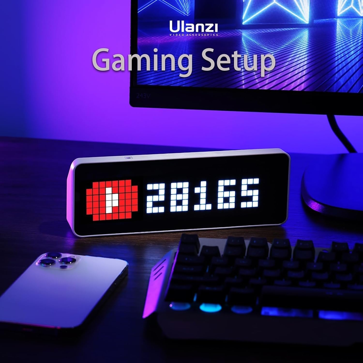 Smart Pixel Alarm Clock Retro LED Display Pomodoro Timer Desk Decor