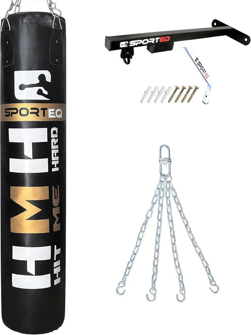 Heavy Filled Punching Bag 4FT Boxing MMA Training Set Wall Mount