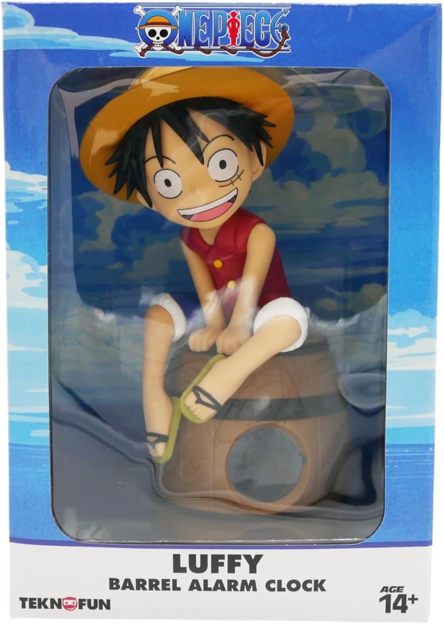 Anime Figure Alarm Clock Barrel Style Digital Desk Bedside Clock Brown