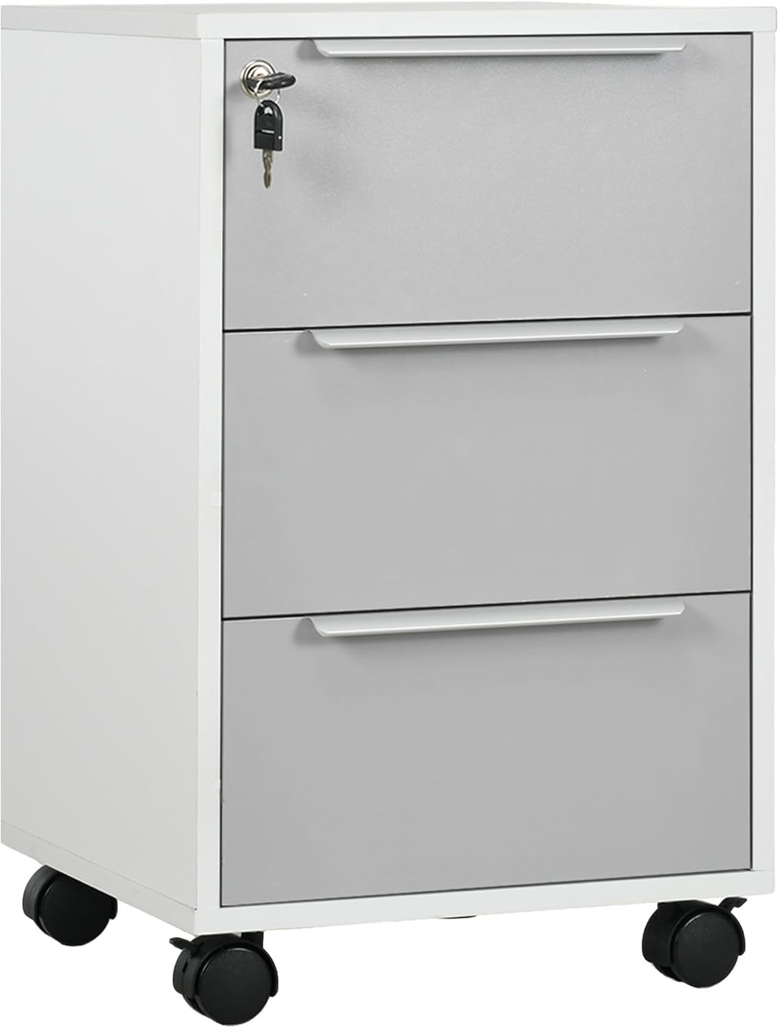 Locking 3 Drawer Rolling File Cabinet Under Desk Office Storage Unit