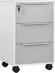 Locking 3 Drawer Rolling File Cabinet Under Desk Office Storage Unit