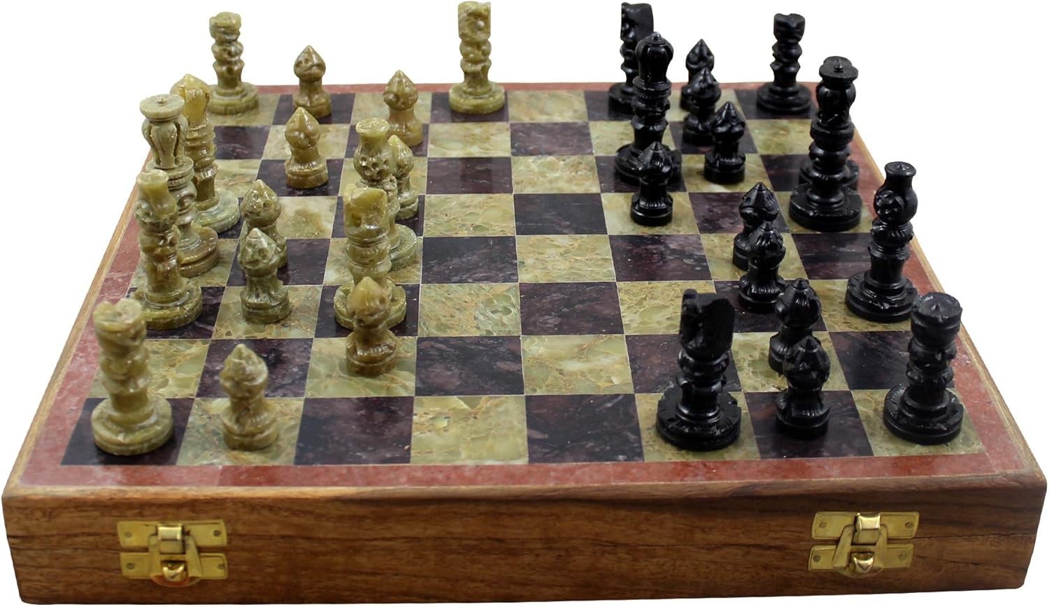 Marble Stone Chess Set 20cm | Handcrafted Board & Pieces | Luxury Gift Decor
