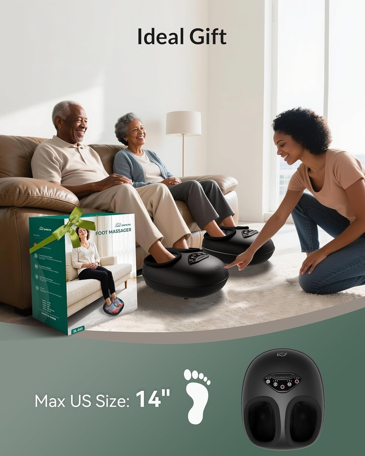 Deep Kneading Foot Massager with Heat, Shiatsu, Compression & Vibration