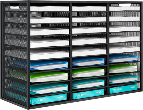 27-Slot Desk Organizer Mesh Letter Paper Filing Tray Stackable