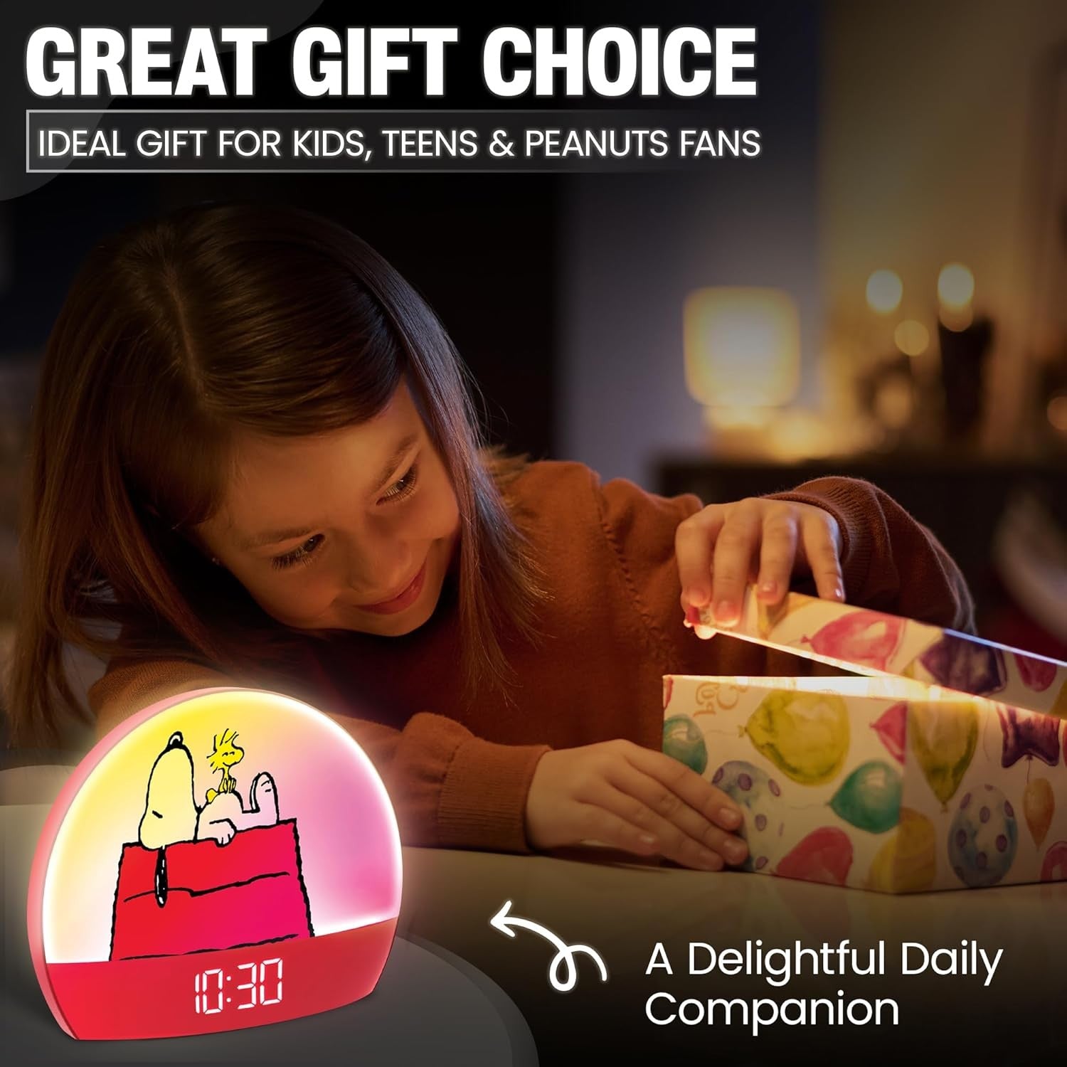 Sunrise Alarm Clock Wake Up Light USB Rechargeable LED Display Snooze