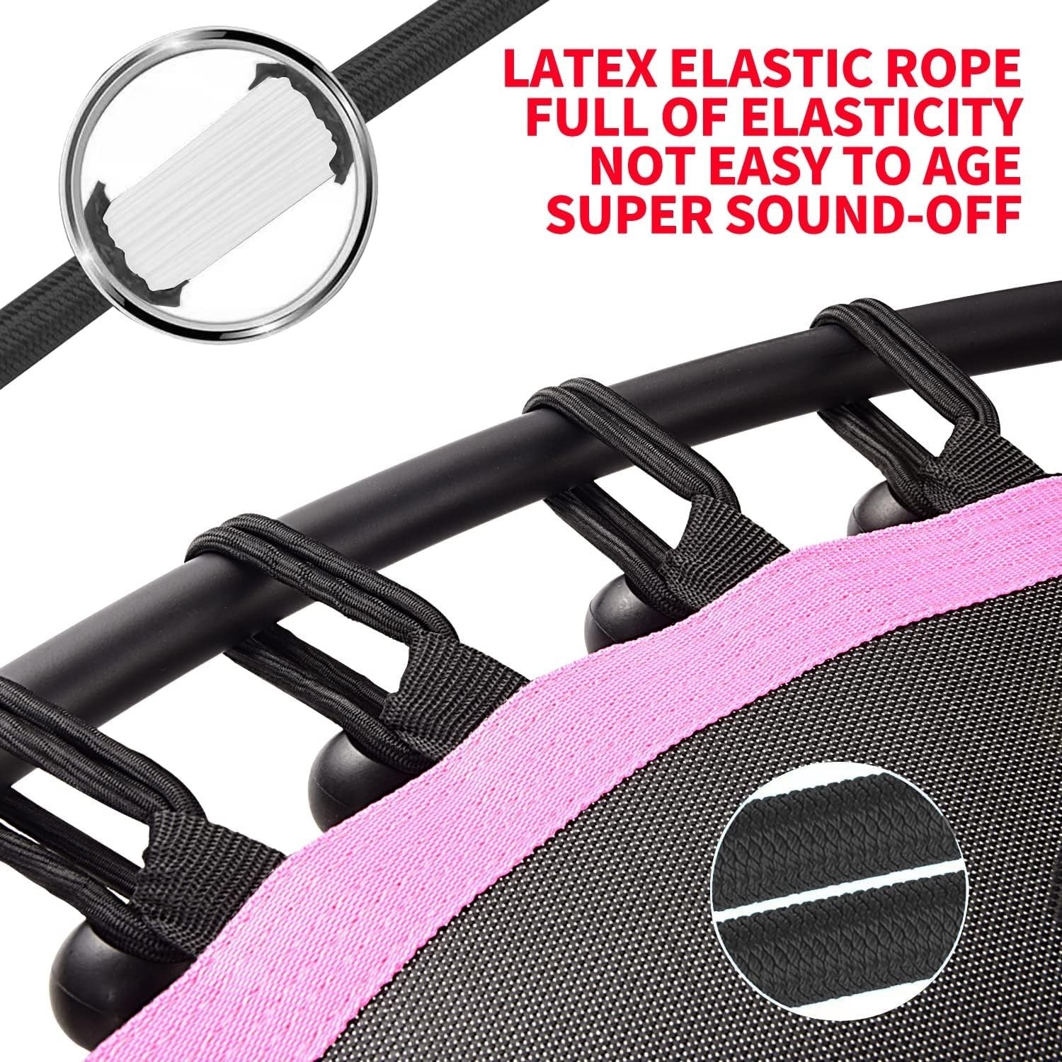 40in Silent Fitness Rebounder with Adjustable Handle Bungee 150kg
